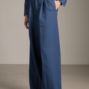 Pantaloni Kate in drill azzurro polvere