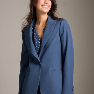 Blazer Liz in drill azzurro polvere