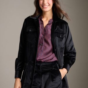 Sahariana Daria in velluto blu navy