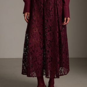 Gonna Greta in pizzo bordeaux