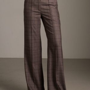 Pantaloni Alina in principe di Galles blu e bordeaux