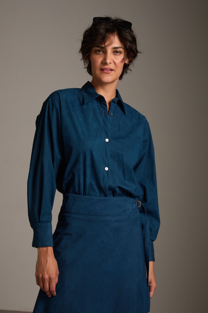 Camicia Vic in camoscio eco ottanio - immagine 4