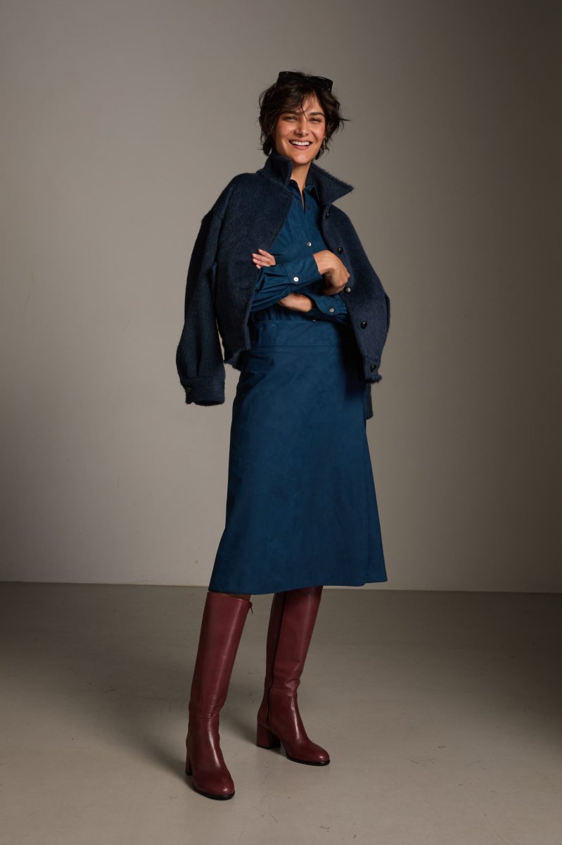 Camicia Vic in camoscio eco ottanio - immagine 3