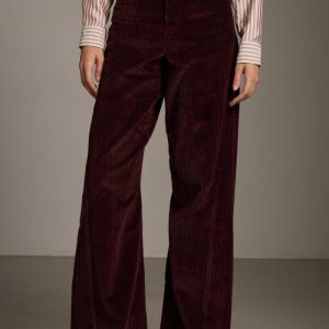 Pantaloni Charlotte in velluto a coste bordeaux