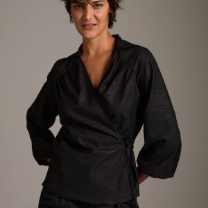 Top Anita in lana nera e lurex