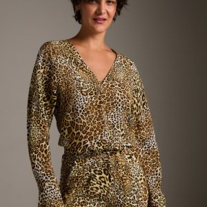 Top Lavinia in seta maculata