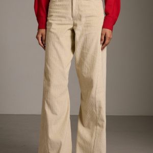 Pantaloni Charlotte in velluto a coste avorio