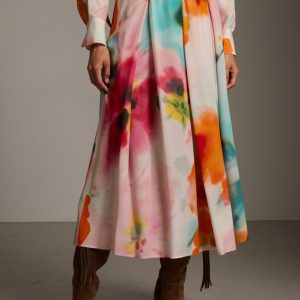 Gonna Greta in seta con maxi stampa a fiori