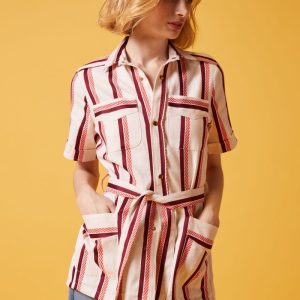 Sahariana Natalie in cotone rigato