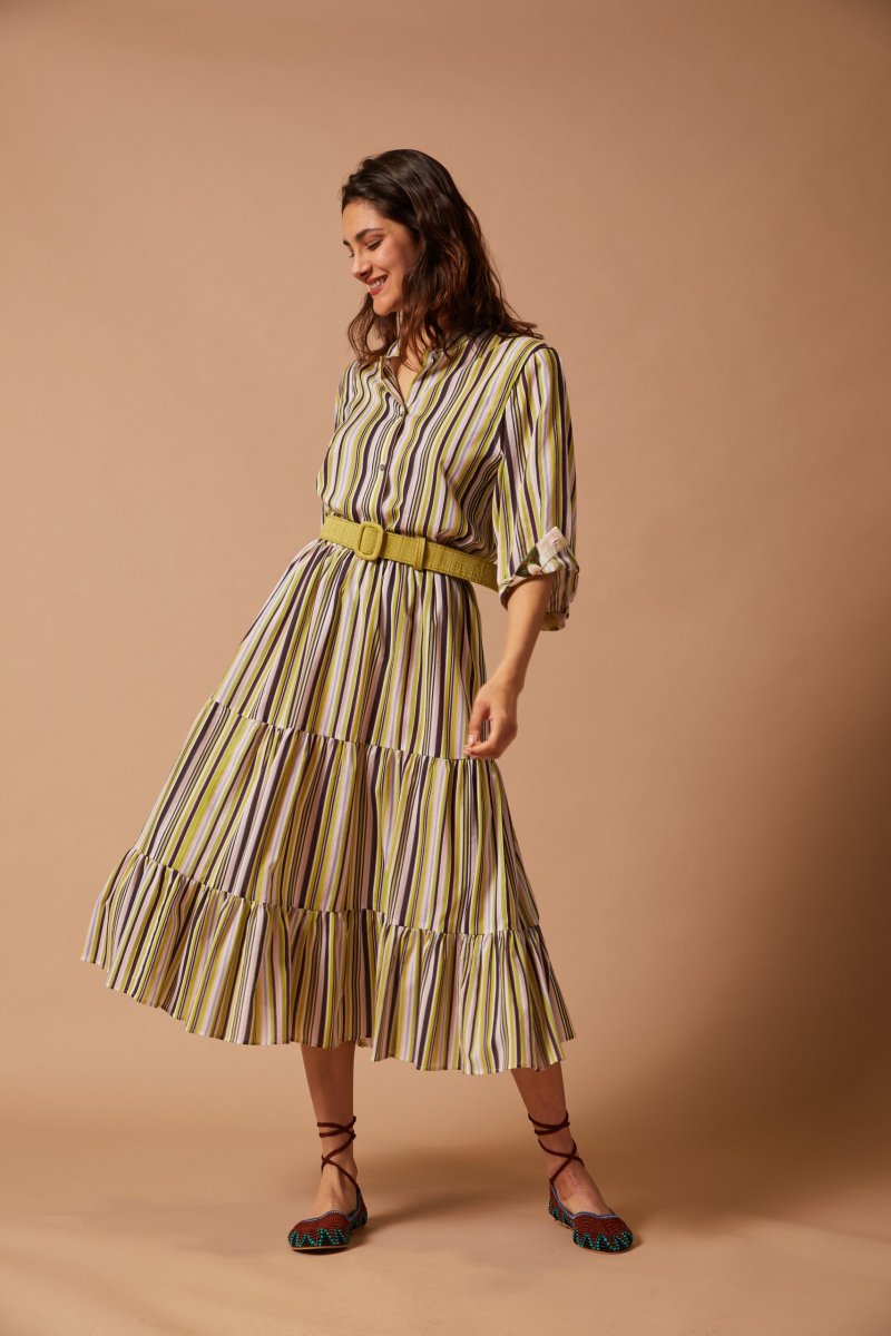 Gonna Martina a righe viola verdi e rosa - immagine 3