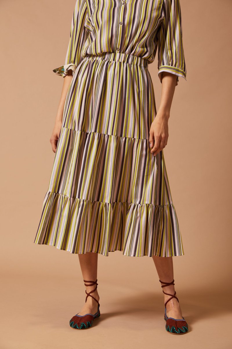 Gonna Martina a righe viola verdi e rosa - immagine 2