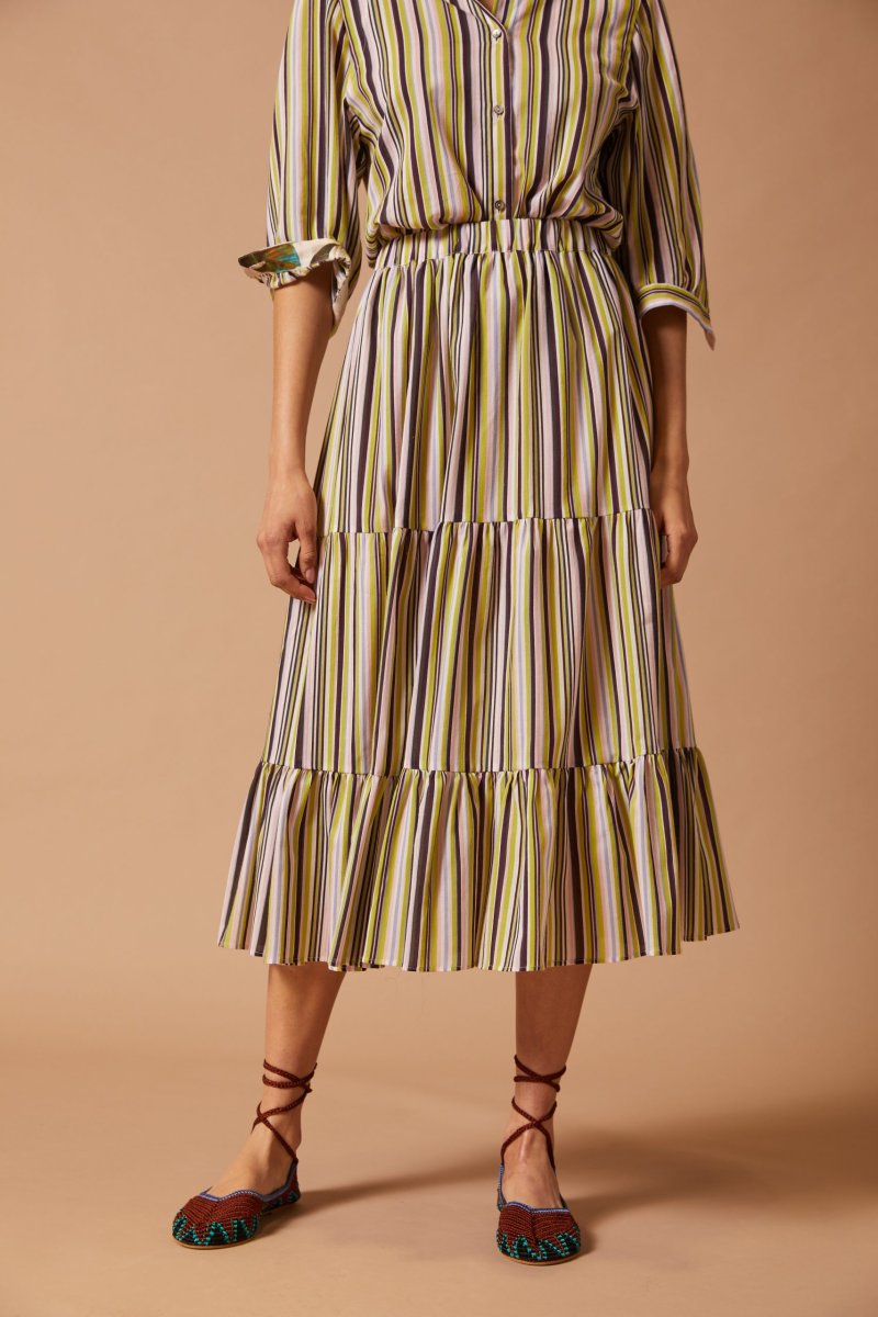 Gonna Martina a righe viola verdi e rosa - immagine 4