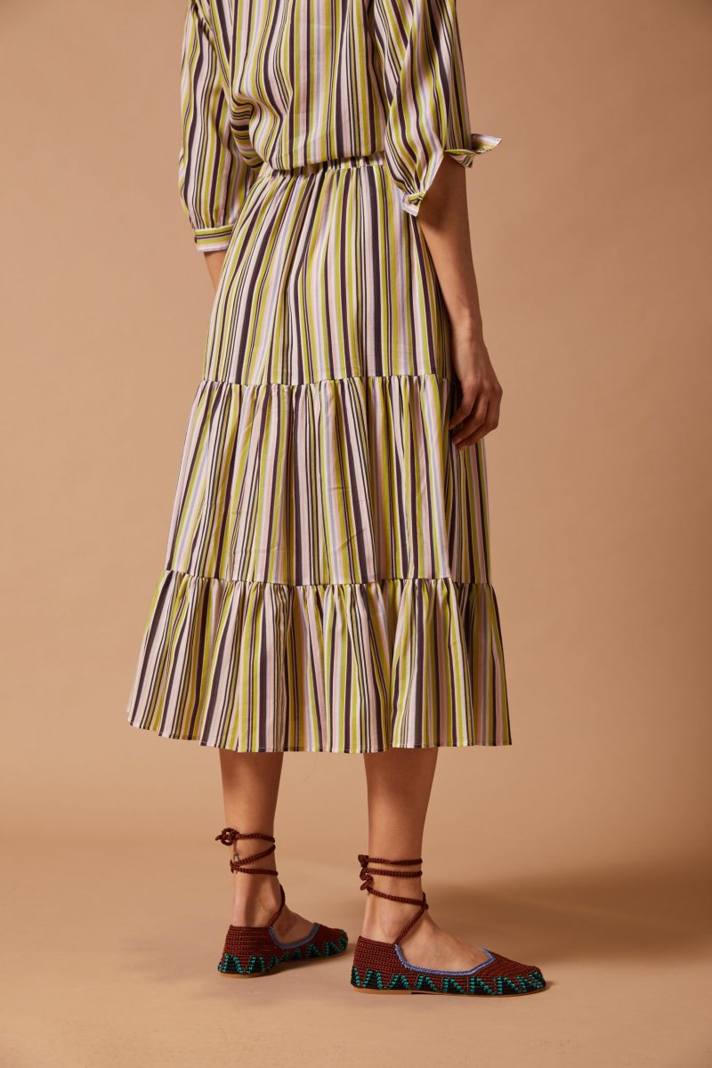 Gonna Martina a righe viola verdi e rosa - immagine 5