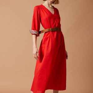 Abito Olivia in cotone rosso