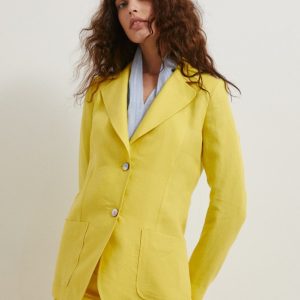 Blazer Tara in lino giallo limone