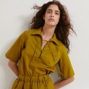 Top Pablo in cotone verde oliva