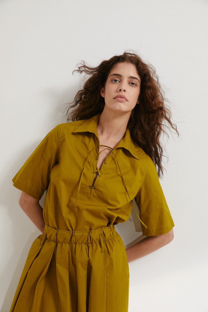 Top Pablo in cotone verde oliva - immagine 2