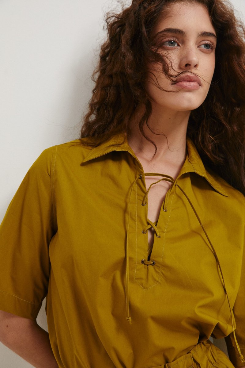 Top Pablo in cotone verde oliva - immagine 5