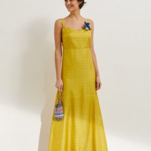 Abito Stella in seta giallo oro