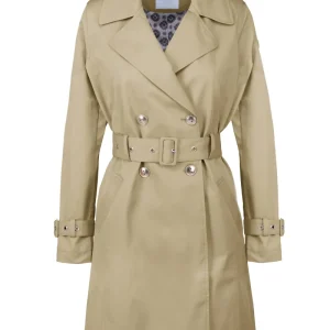 Trench doppiopetto in twill di cotone e nylon