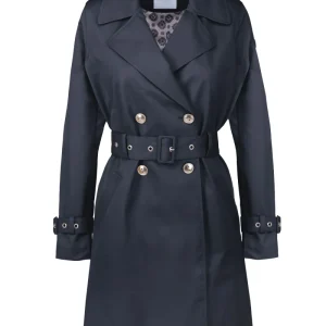 Trench doppiopetto in twill di cotone e nylon