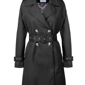 Trench doppiopetto in twill di cotone e nylon