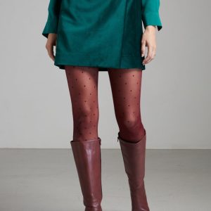 Gonna Minnie in velluto verde brillante