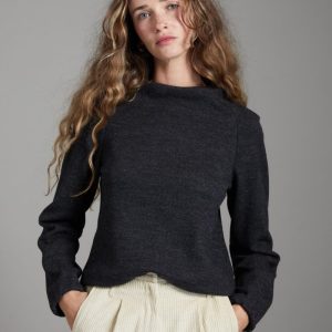 Felpa Grace spigata antracite