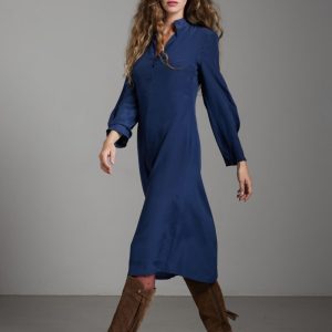 Abito Jasmine in seta blu petrolio