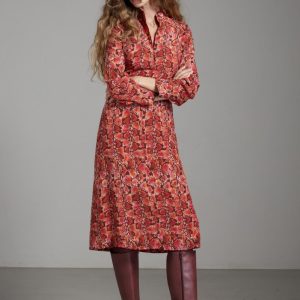 Abito Jasmine in seta rossa pitonata