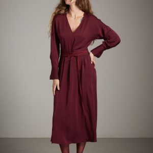 Abito Scarlett in seta bordeaux