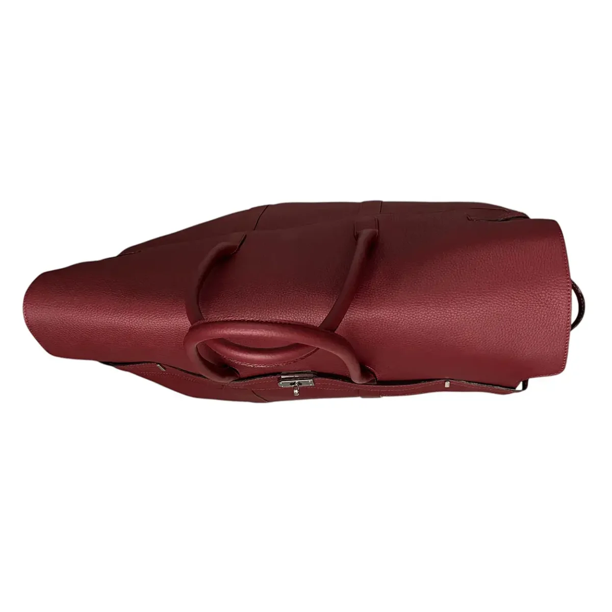 Raphael – Borsone da viaggio in pelle martellata bordeaux modello Birkin - immagine 5