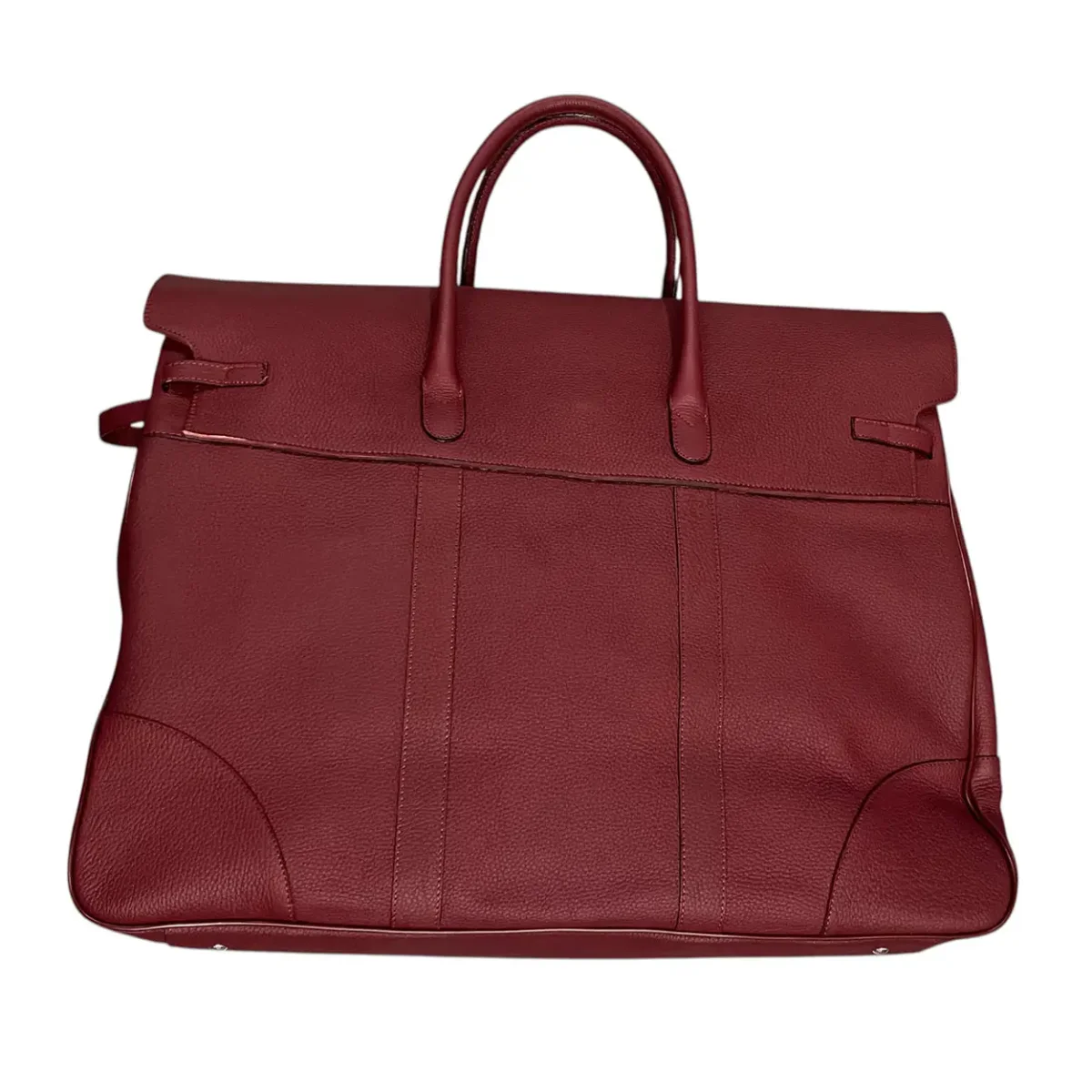 Raphael – Borsone da viaggio in pelle martellata bordeaux modello Birkin - immagine 4