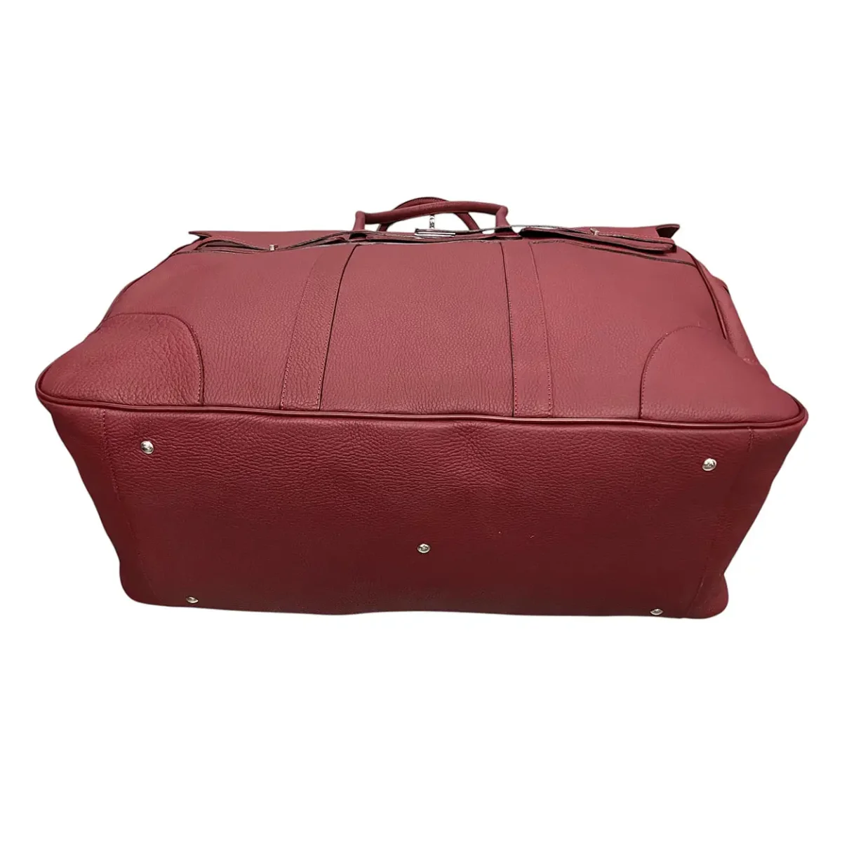Raphael – Borsone da viaggio in pelle martellata bordeaux modello Birkin - immagine 3