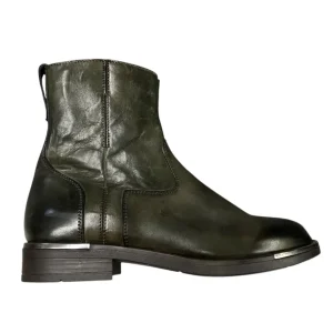 Brecos – EU/37 – Stivaletti donna in pelle verde con interni in shearling