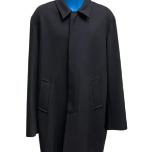 Versace Collection – IT/58 – Cappotto sfoderato in lana e poliammide blu scuro