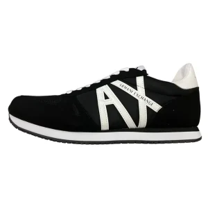 Armani Exchange – Sneaker basso in misto di materiali nero