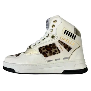 Gaëlle Paris – EU/ 37 – Scarponcini in misto di materiali bianco e leopardato