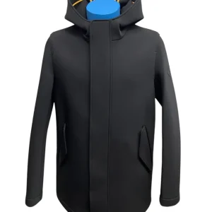 Manuel Ritz – IT/48 – Giubbino con cappuccio in tessuto tecnico nero uomo