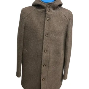 Privat – Cappotto con cappuccio in maglia tortora -52