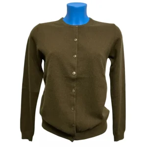 Uniqlo – M – Cardigan in cashmere kaki scuro donna