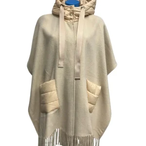 Markup – M – Mantella con cappuccio in nylon e poliestere crema