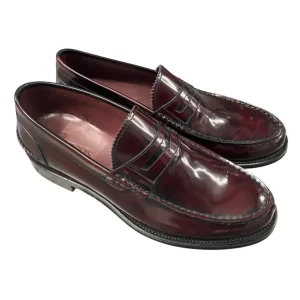 Brecos – EU/42 – Mocassini in pelle spazzolata bordeaux vinaccio
