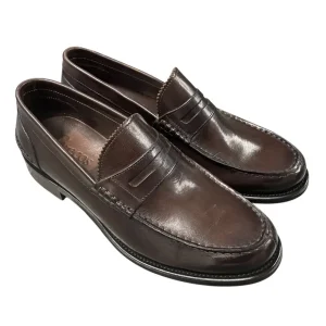 Brecos – EU/42 – Mocassini in pelle marrone scuro