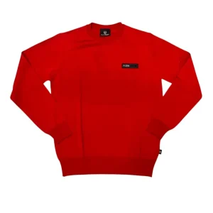 Plein Sport – Maglia a girocollo in lana merino rosso