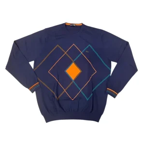 Harmont & Blaine – Maglione a girocollo in cotone e lana multicolore-L