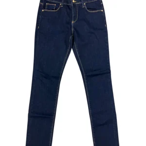 Roberto Cavalli – Jeans dritto in cotone elasticizzato blu indigo