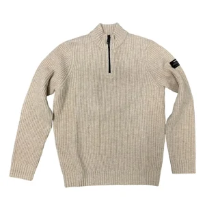 Ecoalf – S – Maglione Mertoalf in lana riciclata beige verso taupe melange