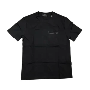 Plein Sport – S – T-shirt in cotone nero con stampa tinta su tinta