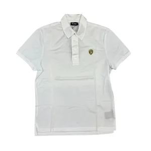 Blauer – S – Polo in cotone bianco ottico 15SBLUT02326